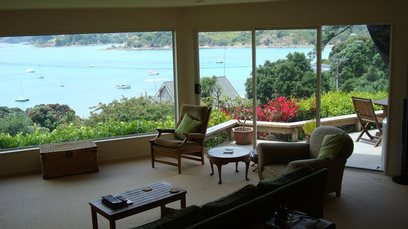 Waiheke Oneroa Vista: View of Oneroa from lounge
