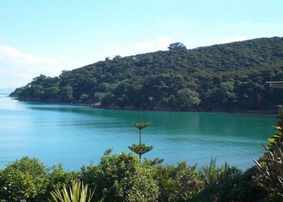 Waiheke Beach Barn: View from deck of Rocky Bay holiday house